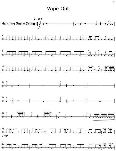 Wipe Out - Sheet music for Marching Snare Drums