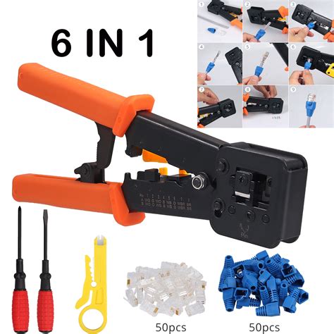 RJ45 RJ12 CAT5 Network Crimping Tool Kit Cable Tester Crimper LAN Wire Stripper 659438789713 | eBay