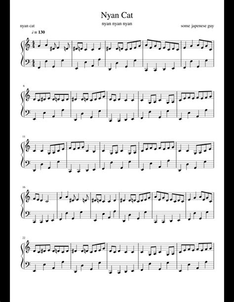 Nyan Cat sheet music for Piano download free in PDF or MIDI