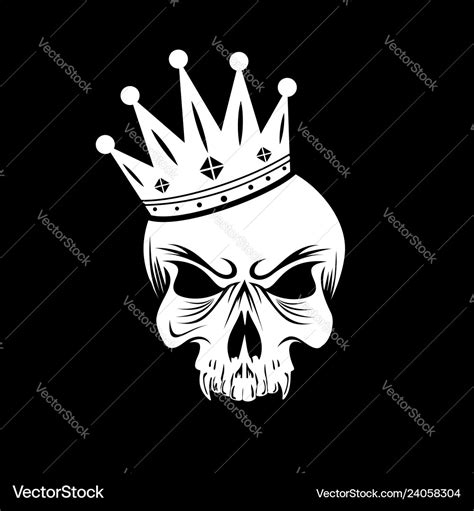 Skull king logo Royalty Free Vector Image - VectorStock