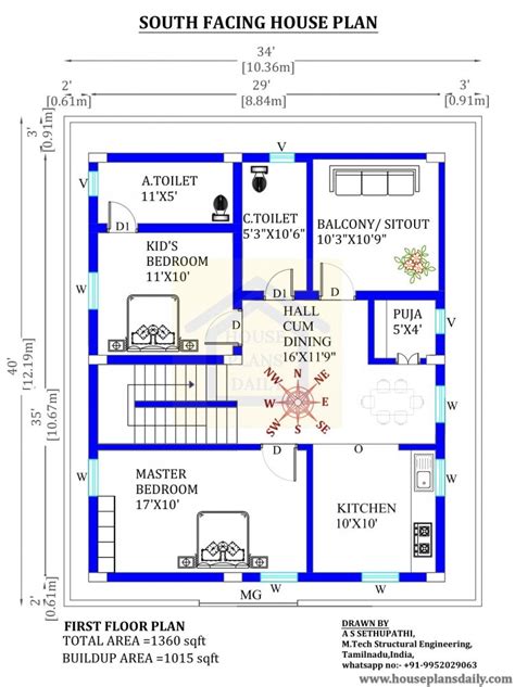 South Facing Duplex House Floor Plans | Viewfloor.co