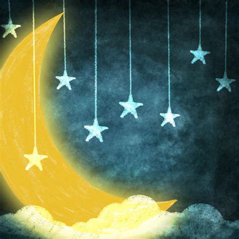 "hanging" stars! | Moon painting, Star painting, Star art