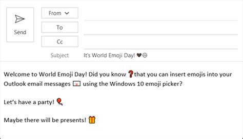 Inserting Emojis In Outlook Email