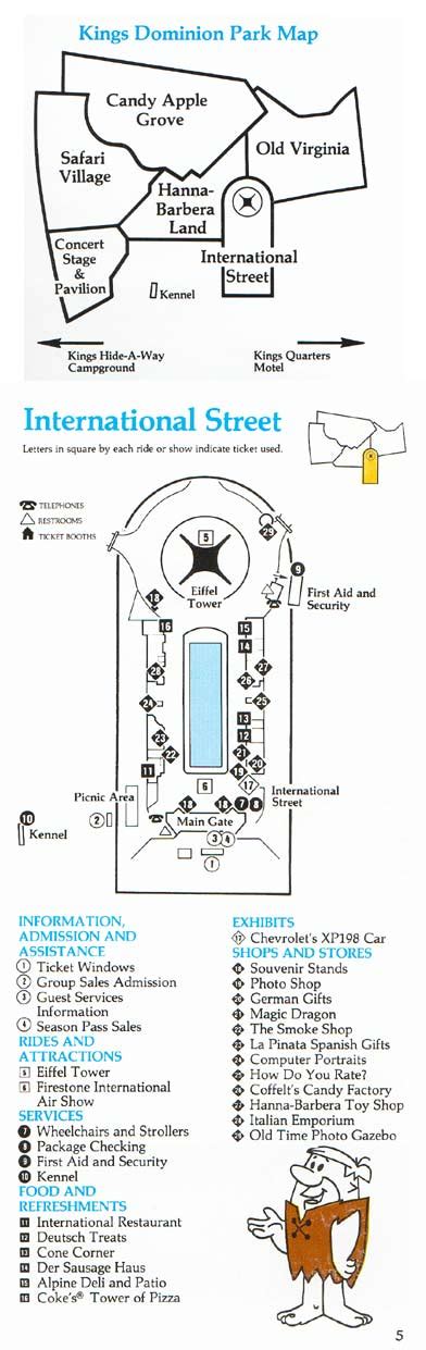 Theme Park Brochures Kings Dominion Map 1980 | ThemeParkBrochures.net