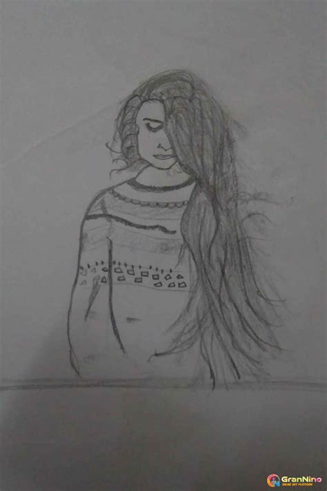 A Simple Pencil Sketch Sad Girl Sketch - GranNino