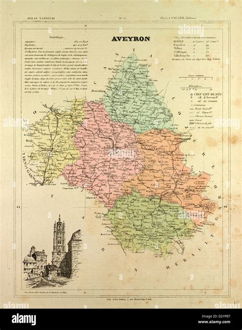 MAP OF AVEYRON FRANCE Stock Photo - Alamy