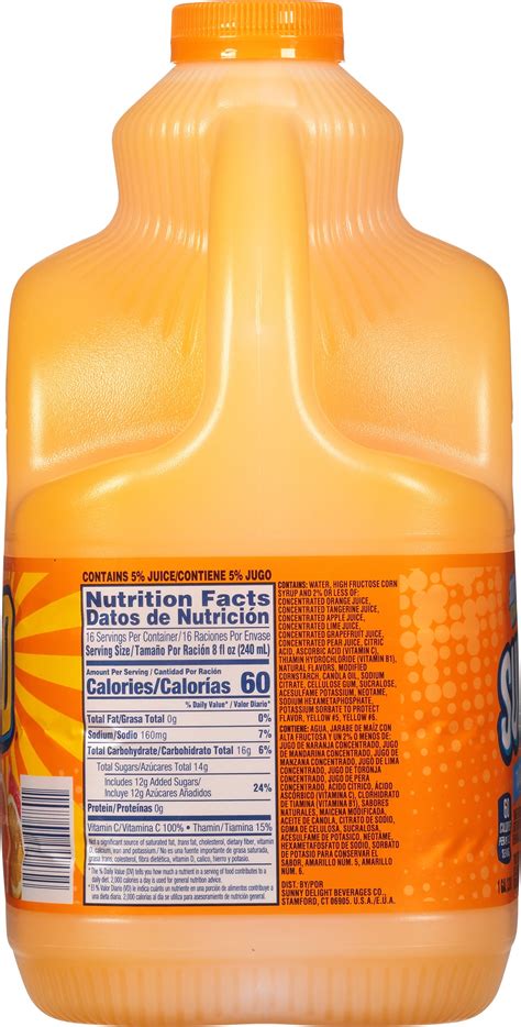 SUNNYD Tangy Original Orange Juice Drink, Gallon Bottle ...