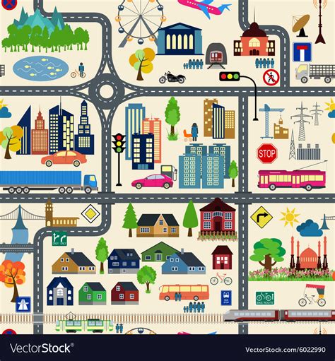 City map generator example elements Royalty Free Vector