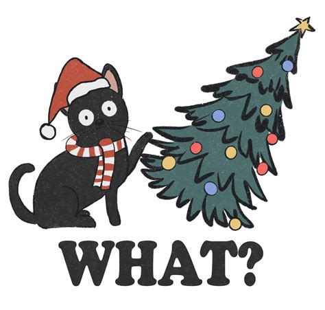 Funny Cat Knocking Over Christmas Tree Christmas Themed Png Instant Download (Download Now) - Etsy