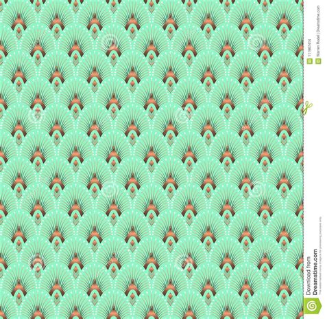 Teal seamless wallpaper pattern in art deco style also used as textile ...