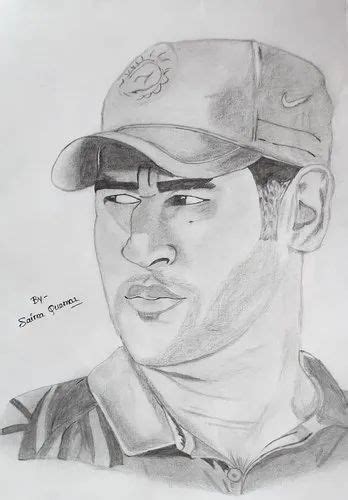 Portrait And Pencil Sketch - Ms Dhoni Pencil Sketch from Biharsharif