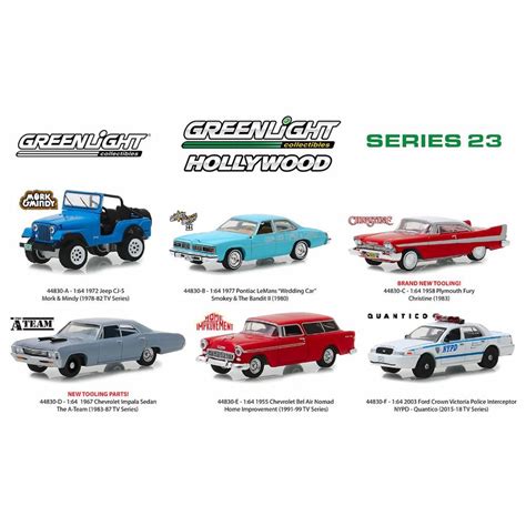 Greenlight Hollywood Series 23 Diecast Car Set - Box of 6 assorted 1/64 Scale Diecast Model Cars ...