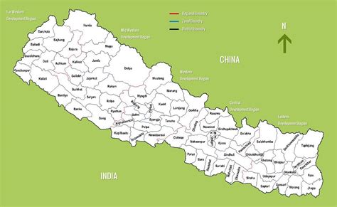 Nepal map - A map of nepal (Southern Asia - Asia)