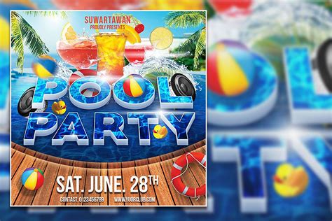 Pool Party Flyer Template