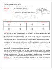 Ticker Timer Experiment June 2017 V2.0.docx - Tam Khiet Nguyen 10SCI1 Ticker-Timer Experiment ...