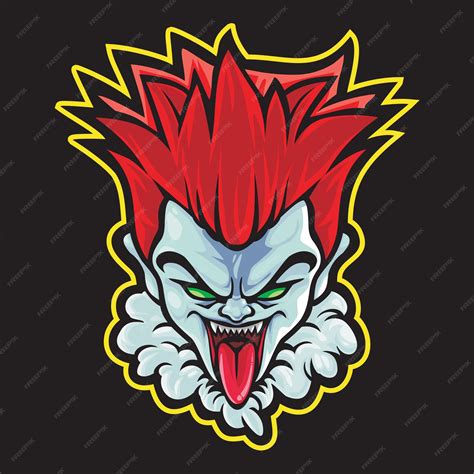 Premium Vector | Crazy clown esport logo illustration