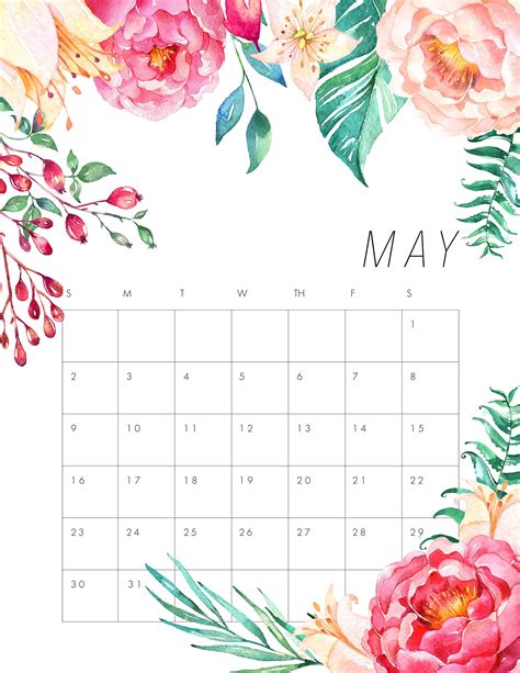 Free Printable 2021 Floral Calendar - The Cottage Market