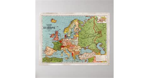 Vintage Map of Europe Poster | Zazzle