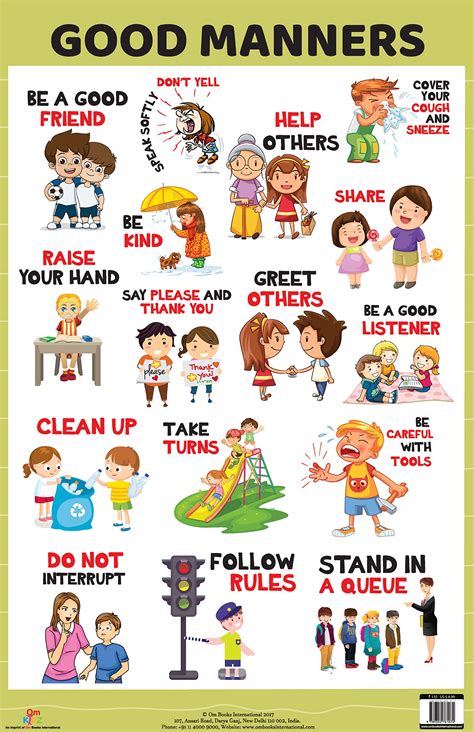 Charts: Good Manners Charts (Educational Charts For Kids) | Sansuva ...