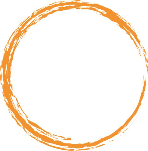 an orange circle drawn with brush