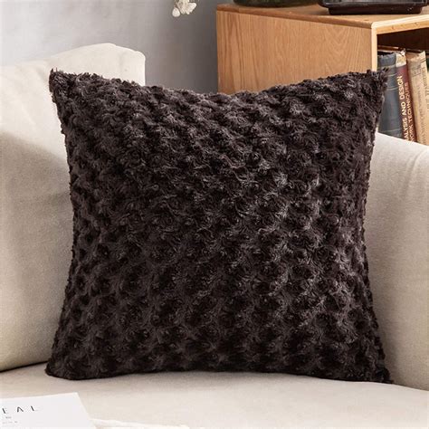 MIULEE Decorative Throw Pillow Covers Luxury Faux Fuzzy Fur Super Soft