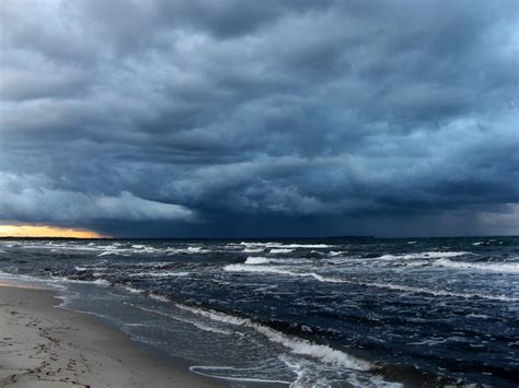 Wallpaper : sunset, sea, sky, storm, beach, clouds, Denmark, day, waves ...