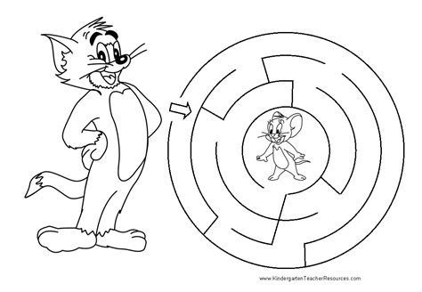 Printable Mazes with Tom and Jerry