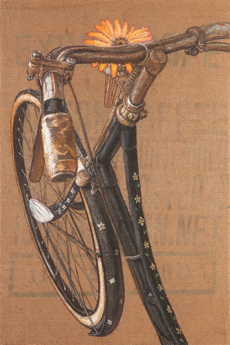 Vintage Bicycle Art Print - Pearl Street Bicycle - Megan Morgan Fine Artist Store