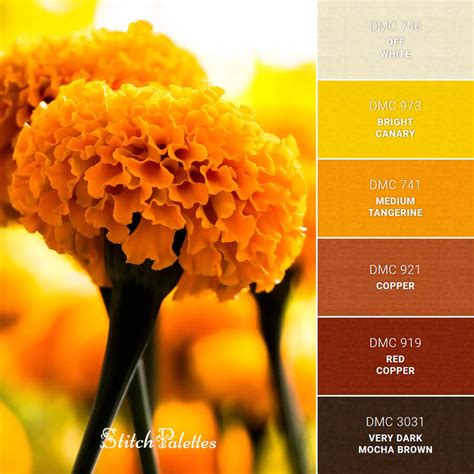 Mellow Yellow - Embroidery Color Palette (With Thread Codes)