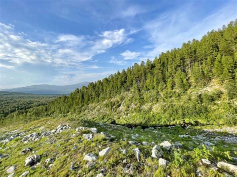 Ural Mountains Near Dyatlov Pass in Summer in Cloudy Weather. Russia ...