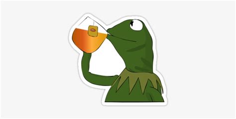 Kermit Drinking Tea Emoji Download - Transparent Kermit Sipping Tea - 375x360 PNG Download - PNGkit