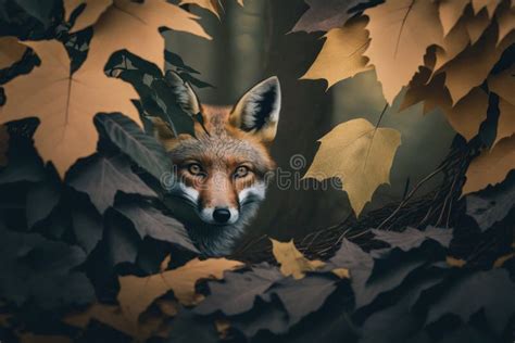 Close Wild Red Fox in Nature Habitat. Generative AI Stock Illustration - Illustration of ...