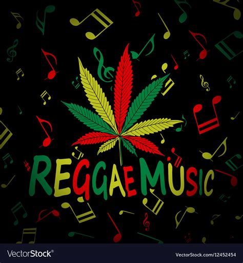 Reggae music cannabis Royalty Free Vector Image