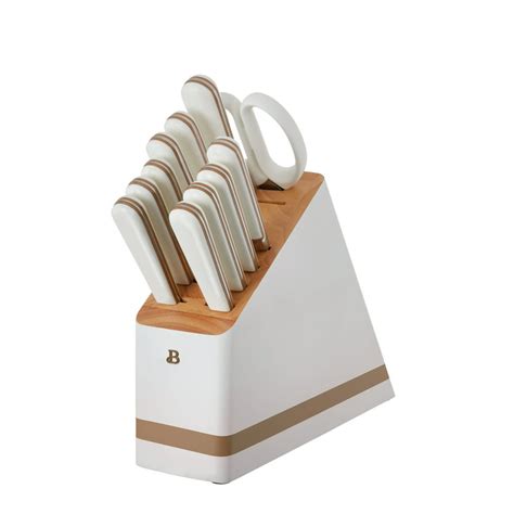 Beautiful 12-piece Kitchen Knife Block Set in White - Walmart.com - Walmart.com