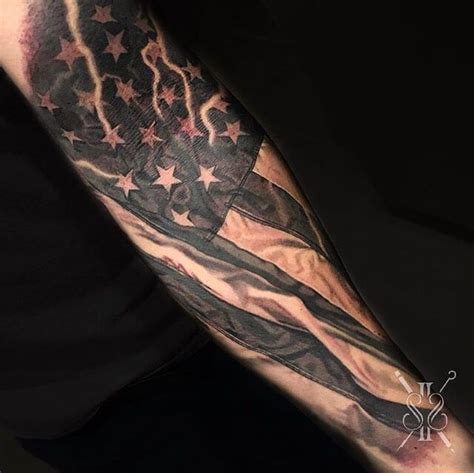 Black American Flag Tattoo Ideas