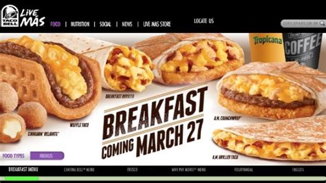 Taco Bell Breakfast Menu Nutritional Information | Besto Blog