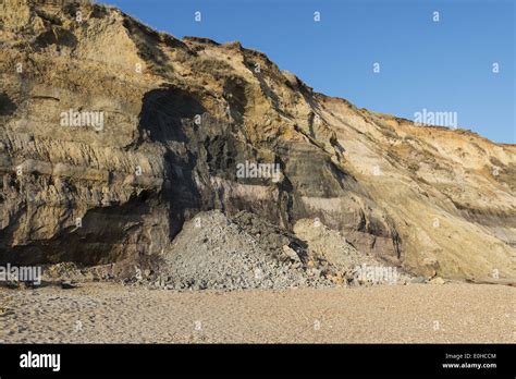 Cliff erosion along Hengistbury Head nature reserve after the storms ...