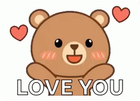 Cartoon Bear Love You GIF | GIFDB.com