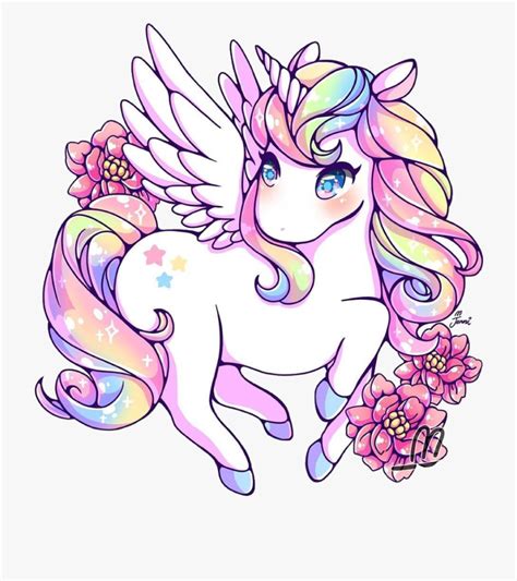 Unicorn Cartoon Cute Kawaii Drawings / Series illustration of very cute ...