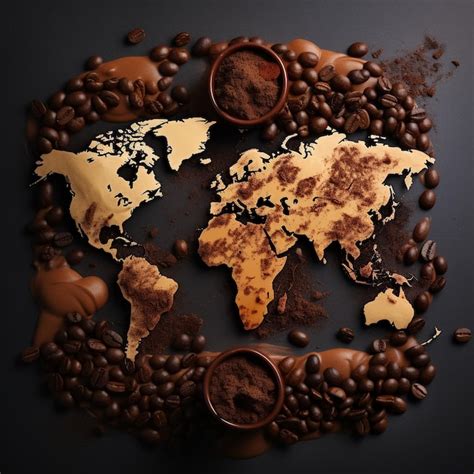 Premium AI Image | Coffee world map