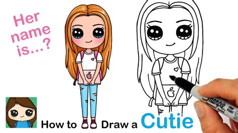 How to Draw a Cute Back to School Girl Easy #2