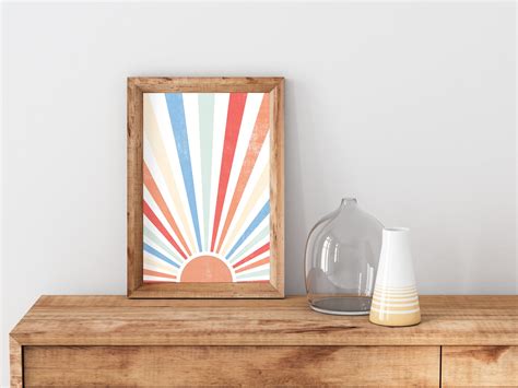 Colorful Wall Art Sun Wall Art Boho Wall Decor Bedroom Wall - Etsy