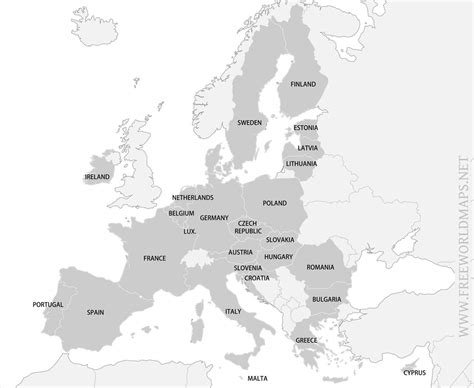 Map Of Europe Worksheet