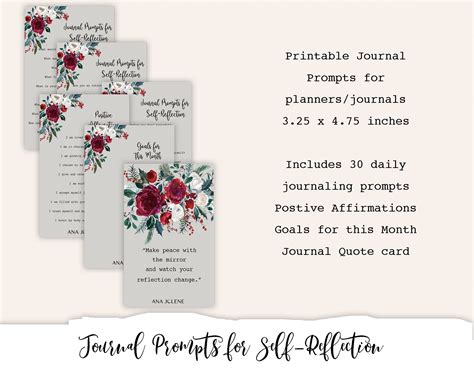 Journal Prompts for Self-Reflection Printable – anajolene