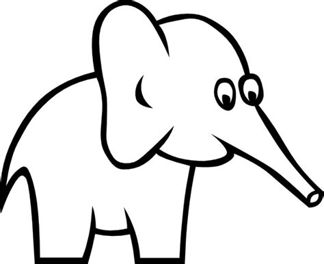 Cartoon Outline Elephant clip art Free vector in Open office drawing svg ( .svg ) vector ...