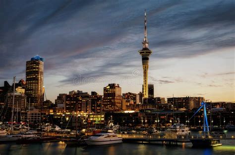 Auckland Skyline Sunset stock photo. Image of beautiful - 105631816