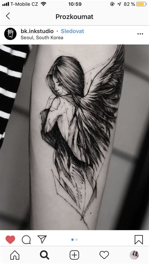 Angel tattoo | Sleeve tattoos, Angel sleeve tattoo, Beautiful angel tattoos