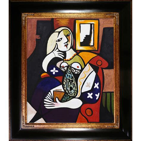 Pablo Picasso 'Woman with a Book' Hand-painted Framed Art Print - Free ...