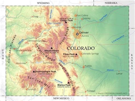 Colorado map | Colorado map, Colorado mountains map, Colorado