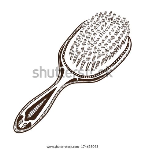 Hair Brush Sketch Isolated On White Stock Vector (Royalty Free ...